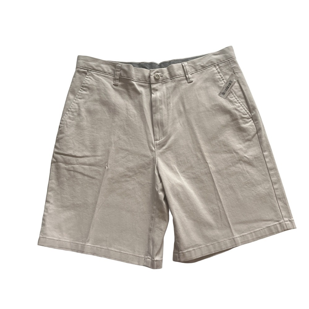 NWT Amazon Essentials Men's Size 34 Classic Chino Shorts Khaki Beige 97%‎ Cotton